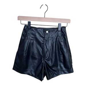 H&M Leather Shorts - Black Size 0 (XXS)